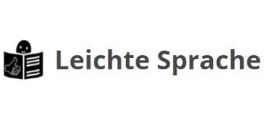 Der Text "Leichte Sprache" mit dem Icon daneben.