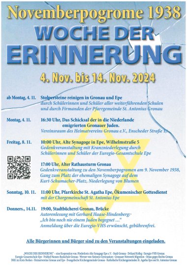 Plakat Programm Woche der Erinnerung