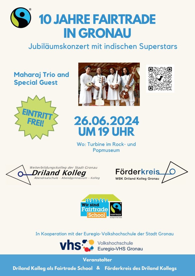Plakat zur Jubiläumsfeier 10 Jahre Fairtrade in Gronau